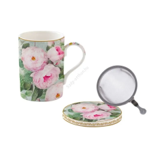  Porcelán szűrős bögre - 350ml - Roses in Bloom bögrék, csészék