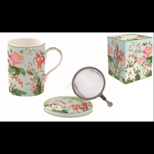  Porcelán szűrős bögre tetővel - 350ml - Botanic Garden bögrék, csészék