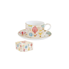 Porcelán teáscsésze+alj 240ml dobozban,Air Balloons bögrék, csészék