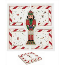 Porcelántálca 2 részes, középen diótörővel,25x25cm, dobozban. Nutcracker Twist konyhai eszköz