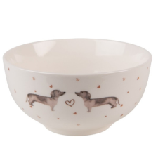 Porcelántálka 500ml, 14x7cm,Dachshund Love konyhai eszköz