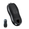 Porsche 4 gombos smart kulcs alumínium+bőr tok