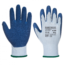 Portwest A100 Mártott latex védőkesztyű (9/L) (szürke/kék) védőkesztyű