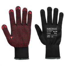 Portwest A110 Nylon PVC pontozott védőkesztyű (fekete/piros) (5/XXS)