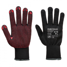 Portwest A110 Nylon PVC pontozott védőkesztyű (fekete/piros) (7/S) védőkesztyű