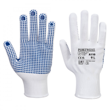 Portwest A110 Nylon PVC pontozott védőkesztyű (kék/fehér) (8/M) védőkesztyű