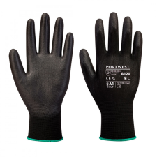 Portwest A120 PU tenyérmártott védőkesztyű (fekete) (6/XS) védőkesztyű