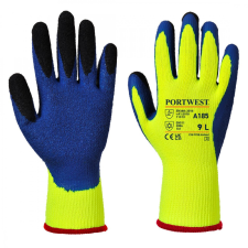 Portwest A185 Duo-Therm bélelt védőkesztyű (sárga/kék, 10/XL) védőkesztyű