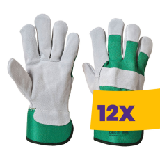 Portwest A220 Prémium bőr védőkesztyű zöld (Karton - 12 pár)