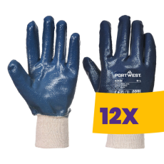 Portwest A300 Nitril csuklóig mártott védőkesztyű kék (Karton - 12 pár)