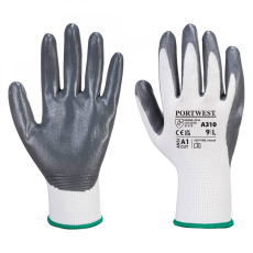 Portwest A310 Flexo Grip Tenyérmártott védőkesztyű (szürke/fehér) (10/XL)