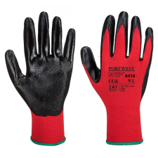 Portwest A310 nylon nitril tenyérmártott piros-fekete kesztyű védőkesztyű