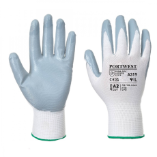 Portwest A319 Nylon nitril tenyérmártott védőkesztyű (fehér/szürke) (11/XXL)
