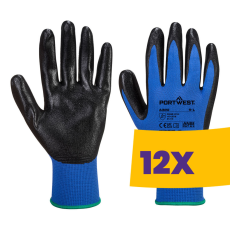 Portwest A320 Nylon nitrilhab tenyérmártott védőkeszyű kék (Karton - 12 pár)