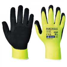 Portwest A340 Hi-Vis Grip Tenyérmártott védőkesztyű (sárga/fekete) (11/XXL) védőkesztyű