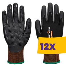 Portwest A371 Habosított nitril munkavédelmi kesztyű fekete (Karton - 12 pár)
