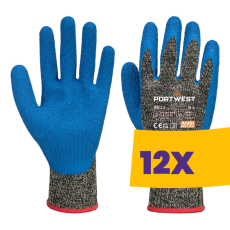 Portwest A611 Aramid HR Cut Latex kesztyű fekete (Karton - 12 pár)