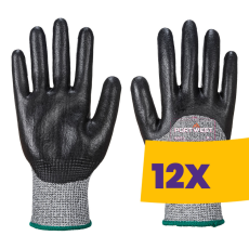 Portwest A621 Nitrilhab vágásbiztos védőkesztyű, Cut 5 fekete (Karton - 12 pár)