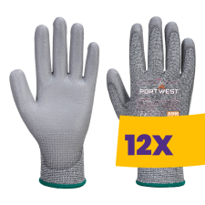 Portwest A622 PU tenyérmártott védőkesztyű, Cut 5 szürke (Karton - 12 pár) védőkesztyű