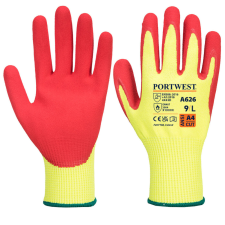 Portwest A626 Vis-Tex HR Cut vágásbiztos védőkesztyű (D szint) (sárga/piros) védőkesztyű
