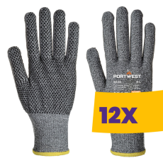 Portwest A640 Sabre pontozott vágásbiztos kesztyű szürke (Karton - 12 pár)