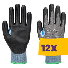 Portwest A647 Vágásbiztos PU bevonatos védőkesztyű szürke (Karton - 12 pár)