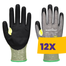 Portwest A652 Vágásbiztos nitril hab bevonatos munkakesztyű szürke (Karton - 12 pár)
