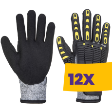 Portwest A722 Anti Impact vágásbiztos kesztyű, Cut 5 szürke (Karton - 12 pár)