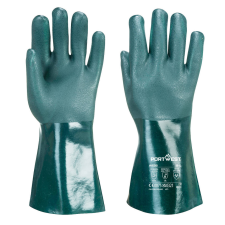 Portwest A835 Duplán mártott PVC vegyszerálló védőkesztyű (35 cm) (9/L) védőkesztyű