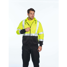 Portwest B315 Hi-Vis Bicolour cipzáros kapucnis kapucnis XL sárga láthatósági ruházat