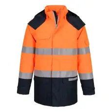 Portwest Bizflame Rain + Hi-Vis Multi-Norm Contrast FR téli kabát Orange/Navy XL