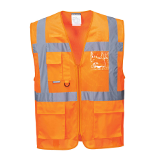 Portwest C376 Athen MeshAir Jól láthatósági vezetői mellény (narancs, XL)