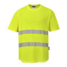 Portwest C394 Hi-Vis pamut póló pamut hálós betétes póló S/S