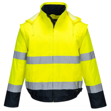 Portwest C464 Essential 2 az 1-ben jól láthatósági kabát (sárga, 3XL) láthatósági ruházat