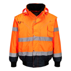 Portwest C465 Hi-Vis 3 az 1-ben bomber dzseki narancs-tengerészkék