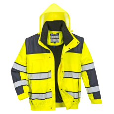 Portwest C466 3 az 1-ben Jól láthatósági Bomber dzseki (sárga/tengerészkék, XL)