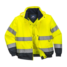 Portwest C468 Hi-Vis 2 az 1-ben bomber kabát sárga láthatósági ruházat