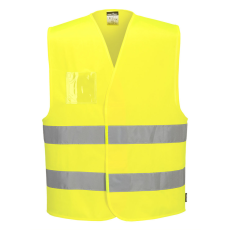 Portwest C475 Jól láthatósági mellény - dupla azonosítókártya tartóval (sárga, XXL/3XL)