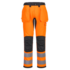Portwest CD889 WX2 Eco Hi-Vis lengőzsebes nadrág narancs-fekete láthatósági ruházat