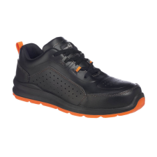 Portwest Compositelite perforált biztonsági Trainer S1P Black/Orange 45 munkavédelmi cipő