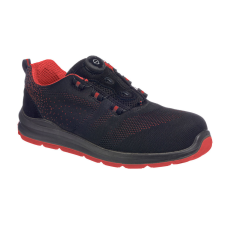 Portwest Compositelite Wire Lace Biztonsági Trainer S1P Black/Red 42