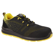 Portwest Compositelite Wire Lace Biztonsági Trainer S1P Black/Yellow 45