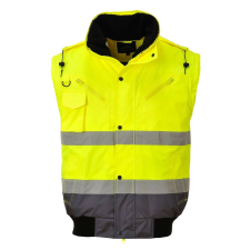Portwest Contrast Bomber Hi-Vis védőkabát - C465 L szürke és sárga láthatósági ruházat