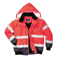 Portwest Contrast Bomber Hi-Vis védőkabát - C465 XL kék és piros láthatósági ruházat