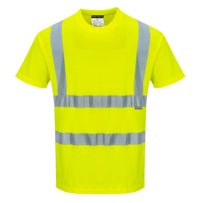 Portwest Cotton Comfort rövid ujjú póló (sárga, M) láthatósági ruházat