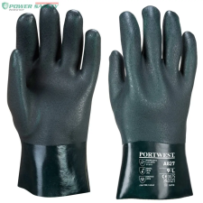 Portwest Duplán mártott PVC védőkesztyű 27 cm - Zöld védőkesztyű