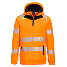Portwest DX482 DX4 Hi-Vis 1/4 zippzáras kapucnis pulóver láthatósági ruházat