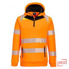 Portwest DX4 Hi-Vis 1/4 zippzáras kapucnis pulóver láthatósági ruházat
