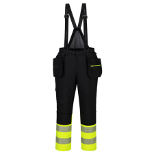 Portwest DX4 Hi-Vis 1. osztályú téli kantáros nadrág Yellow/Black XXXL láthatósági ruházat