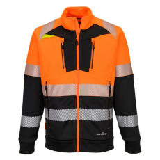 Portwest DX4 Hi-Vis 1. osztályú tölcsér nyakú cipzáras pulóver Orange/Black S
